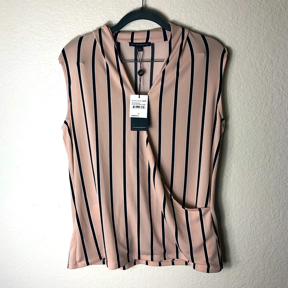 Adrianna Papell Blush Natasha Stripe Top